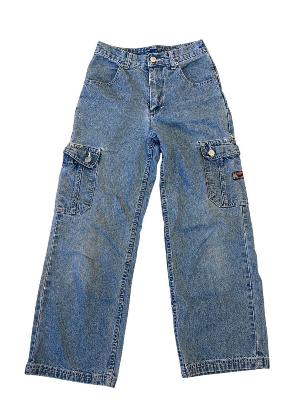 Rare Vintage Jordache Girls Cargo Jeans Size 12 (Juniors 0), Wide‑Leg Y2K Denim